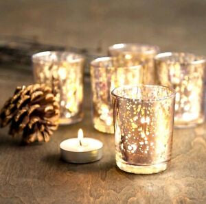 Pack of 4 Gold Votive Tealight Holders
