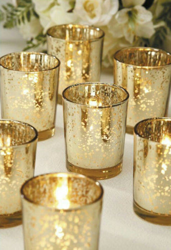Pack of 4 Gold Votive Tealight Holders